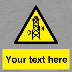 Custom warning RF radiation transmitter